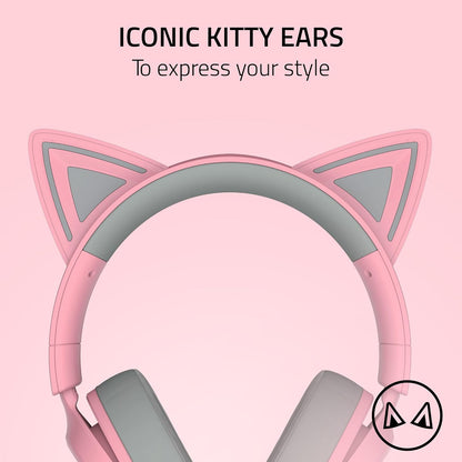 Razer Kraken Kitty V3 X Wired Gaming Headset: Kitty Ears - HyperClear Cardioid Mic - 40 mm Drivers - 7.1 Surround Sound - Cross-Platform via 3.5mm PC, PS5, Xbox, Switch 2 - Pink (Renewed)