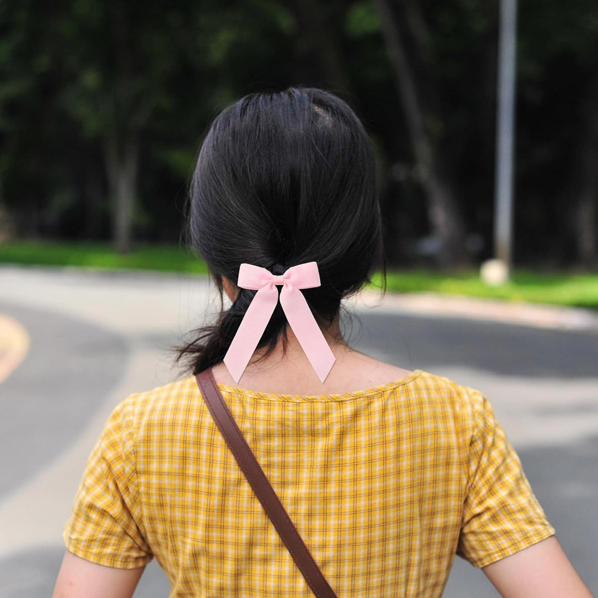 12pcs Collegiate Style Ponytail Holder Hair Bows, Ribbon Bows Cheer Bows Scrunchies Hair Bow Bands Hair Ropes Hair Ties for Women Girls Cheerleading Toddler Sports Hair Accessories Decoration (Pink)