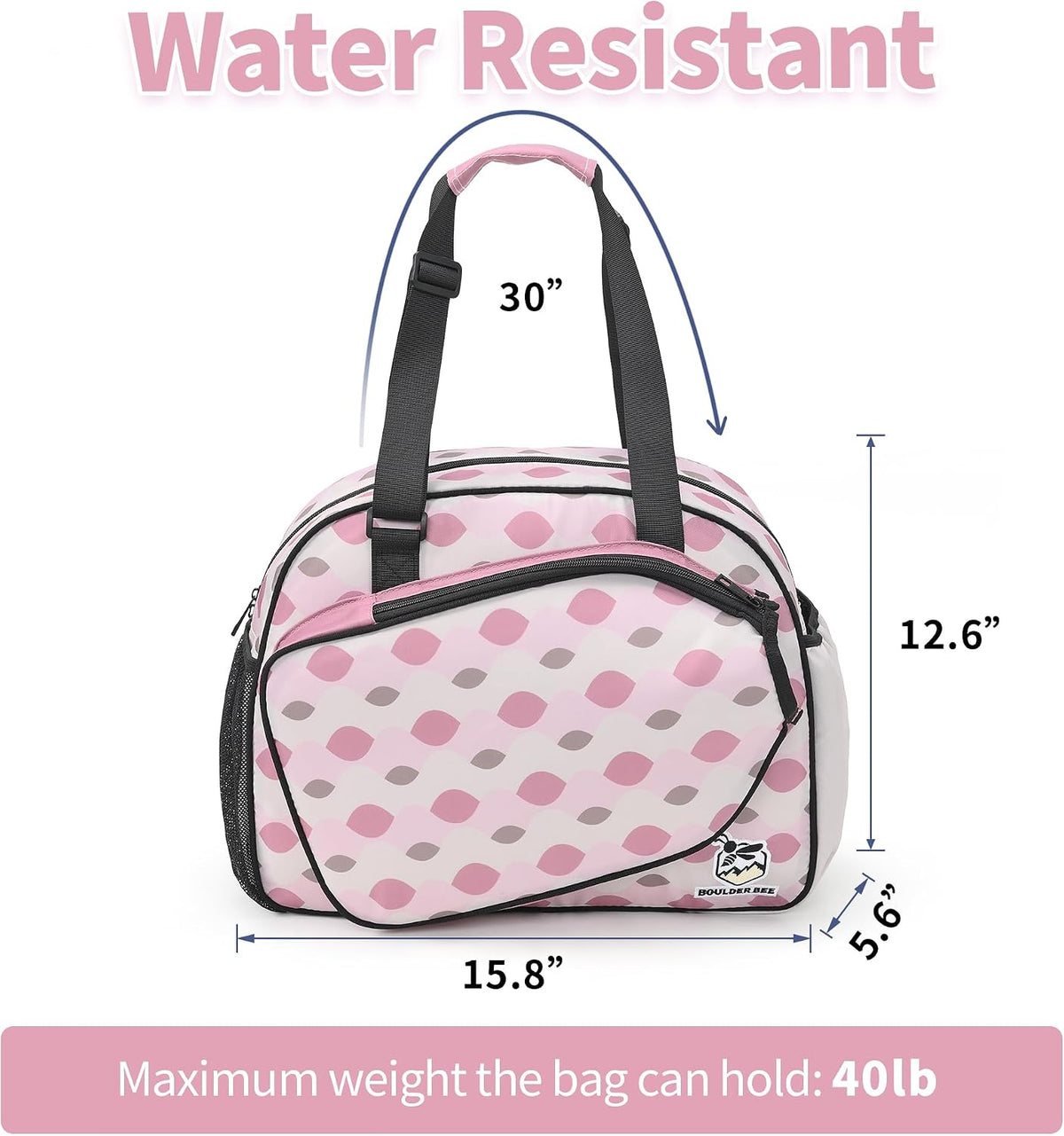 Pickleball Tote Bag for Women with Paddle Holder