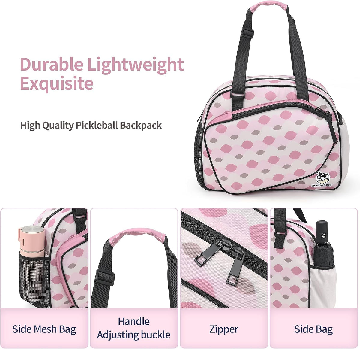Pickleball Tote Bag for Women with Paddle Holder