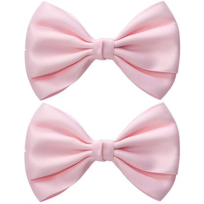 Large Big 6 Inch Hair Bows Thick Ribbon Boutique Alligator Clips Hair Accessories for Women Girls Toddlers Kids Teens 2 Pcs(Light Pink)
