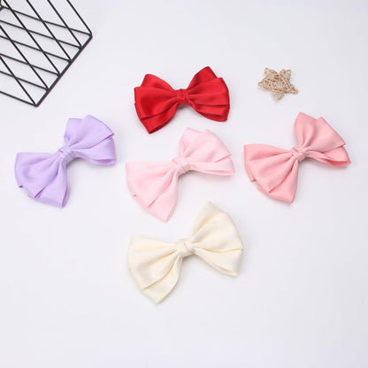 Large Big 6 Inch Hair Bows Thick Ribbon Boutique Alligator Clips Hair Accessories for Women Girls Toddlers Kids Teens 2 Pcs(Light Pink)