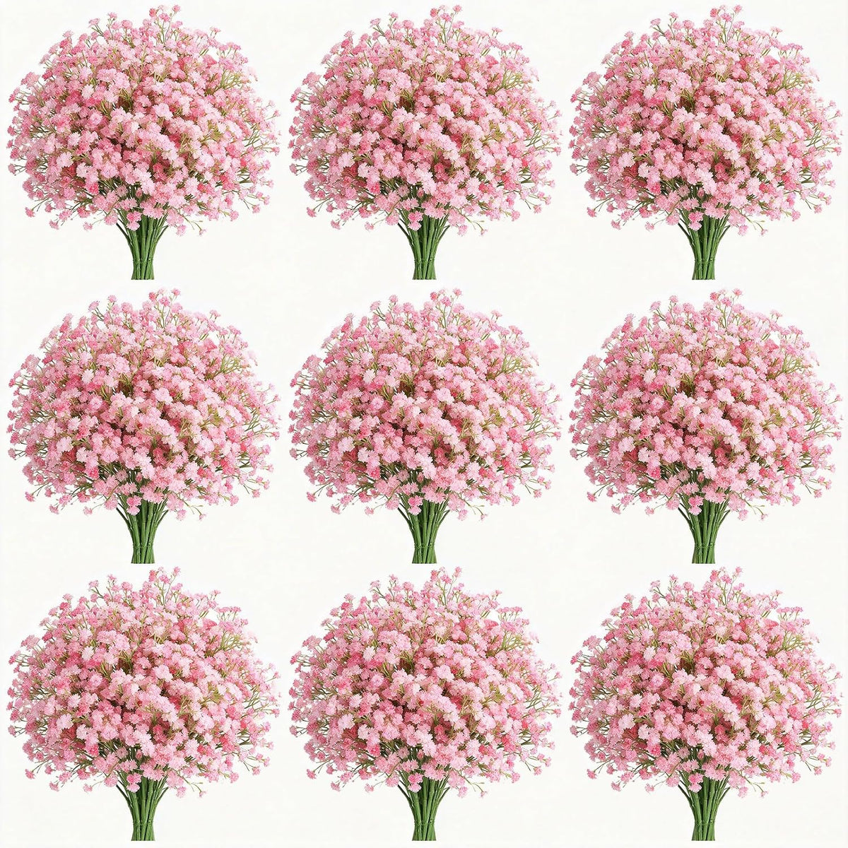 120 PCS Pink Babys Breath Artificial Flowers, Real Touch