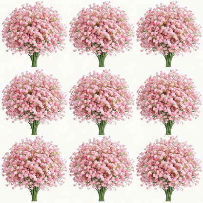 120 PCS Pink Babys Breath Artificial Flowers, Real Touch