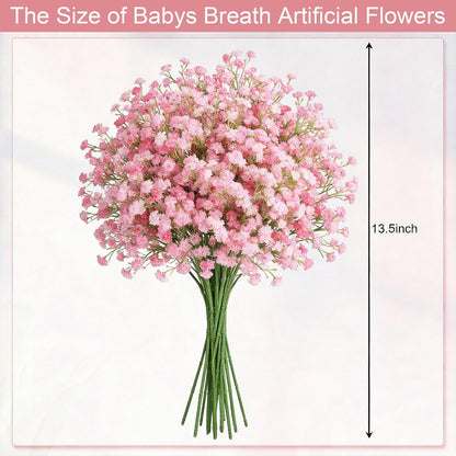 120 PCS Pink Babys Breath Artificial Flowers, Real Touch