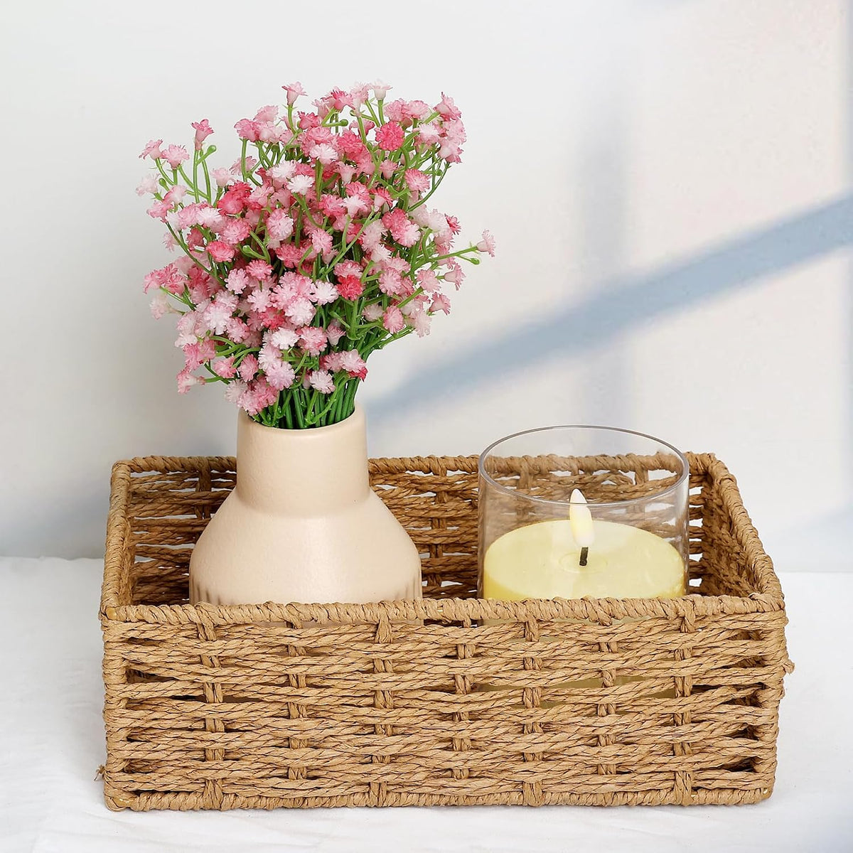 120 PCS Pink Babys Breath Artificial Flowers, Real Touch