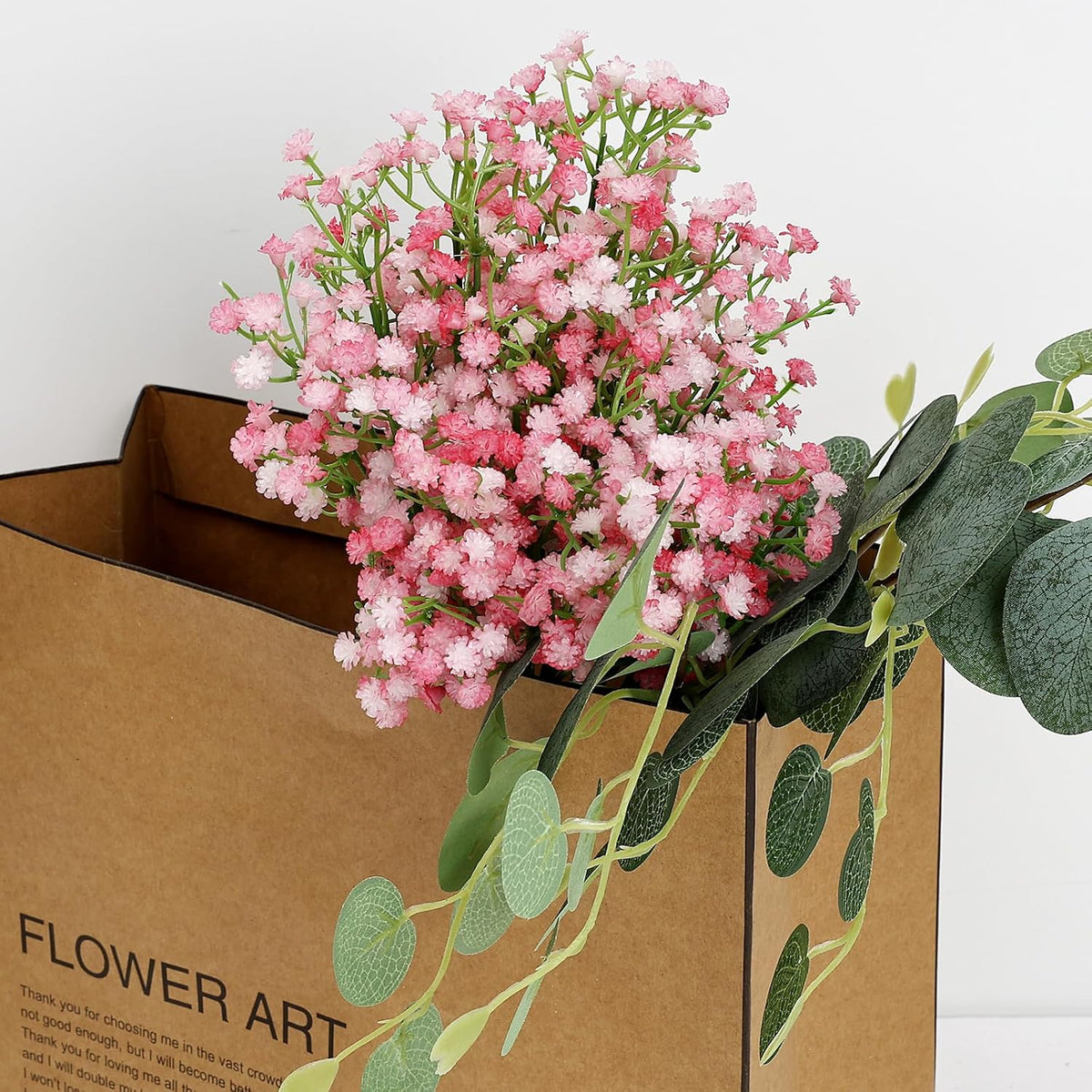 120 PCS Pink Babys Breath Artificial Flowers, Real Touch