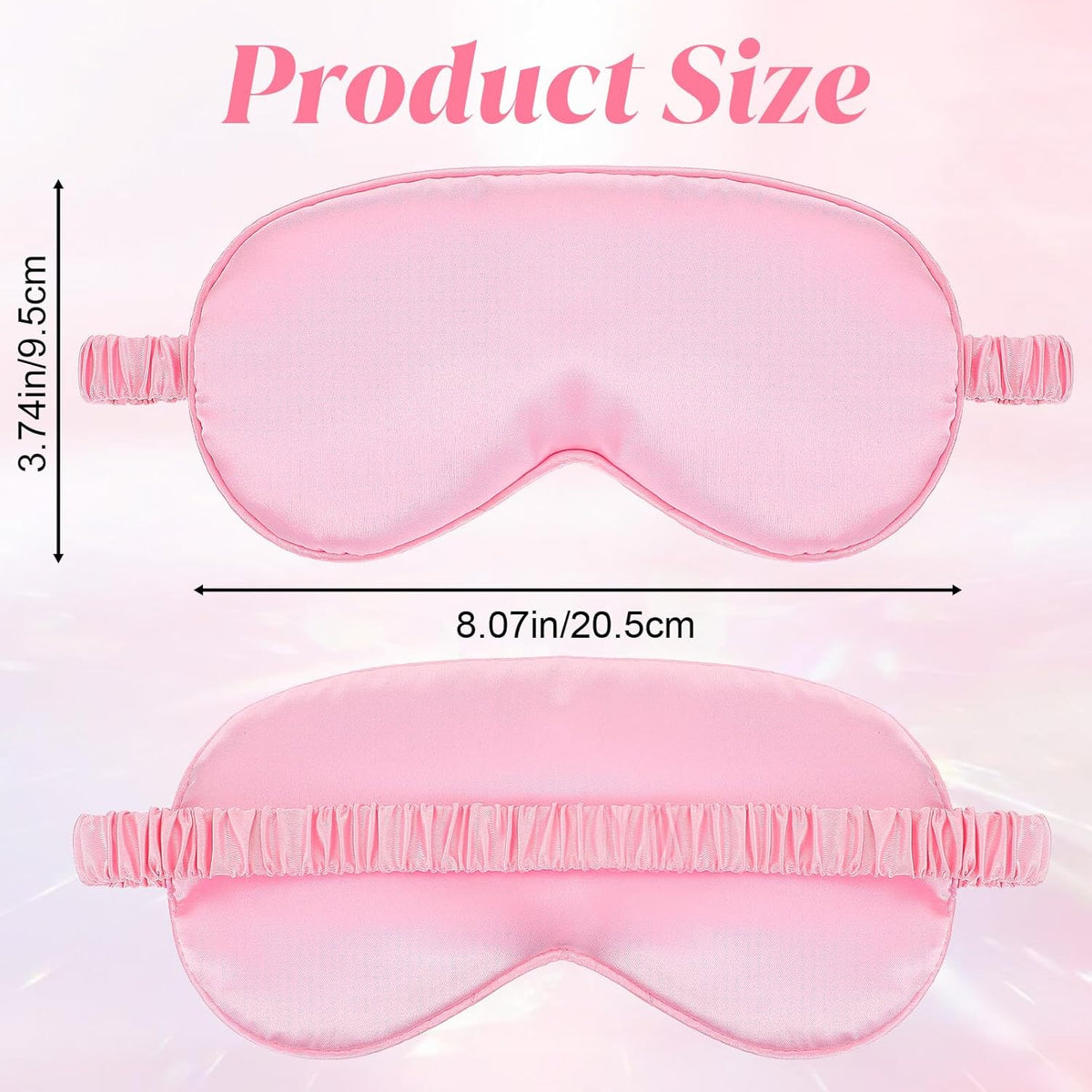 Silk Sleep Eye Mask 4 Pack Mulberry Silk Sleep Mask Eye Cover Blindfold with Elastic Strap Cute Satin Soft Eyeshade Masks for Women Night Sleeping Travel Nap (Pink)