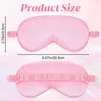 Silk Sleep Eye Mask 4 Pack Mulberry Silk Sleep Mask Eye Cover Blindfold with Elastic Strap Cute Satin Soft Eyeshade Masks for Women Night Sleeping Travel Nap (Pink)