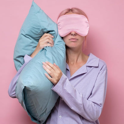 Silk Sleep Eye Mask 4 Pack Mulberry Silk Sleep Mask Eye Cover Blindfold with Elastic Strap Cute Satin Soft Eyeshade Masks for Women Night Sleeping Travel Nap (Pink)