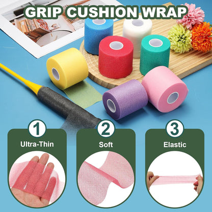 Pre Wrap Tape, Non-Slip Grip Cushion Wrap Prewrap Athletic Tape Fitting for (Tennis- Badminton - Pickleball - Sports)