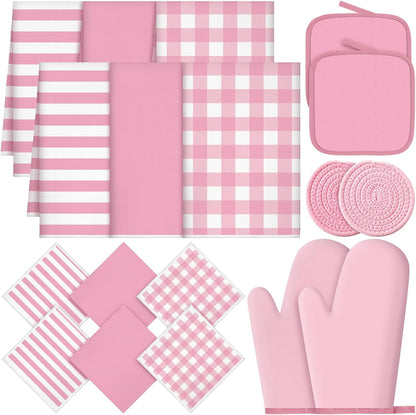 18pcs Kitchen Decor Accessories Set, Rose Pink