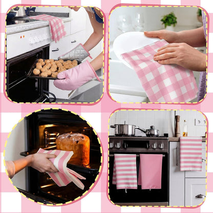 18pcs Kitchen Decor Accessories Set, Rose Pink