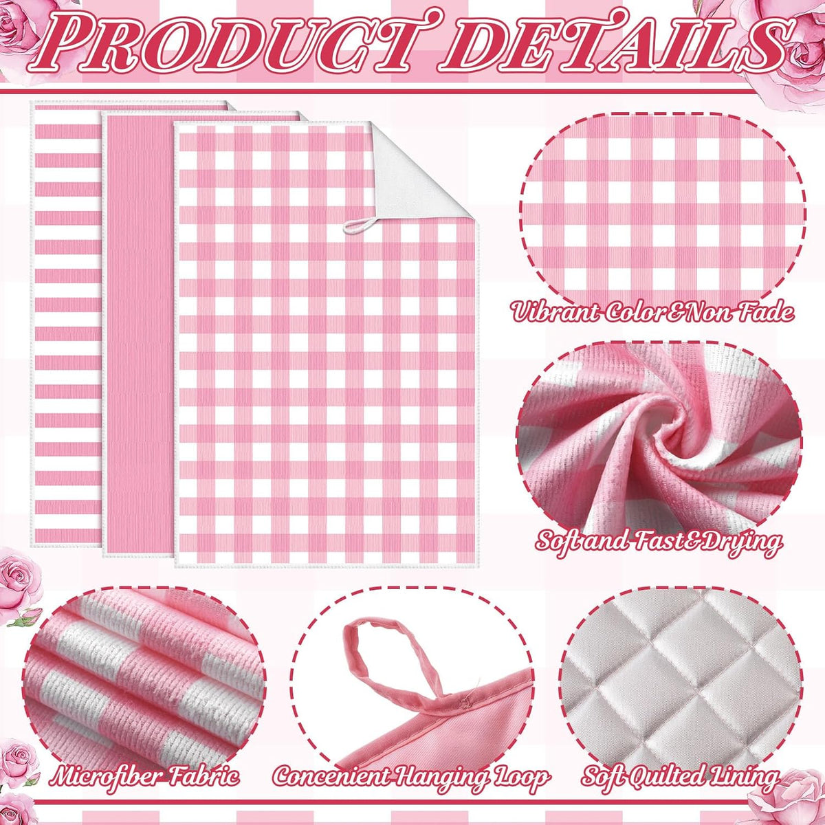 18pcs Kitchen Decor Accessories Set, Rose Pink