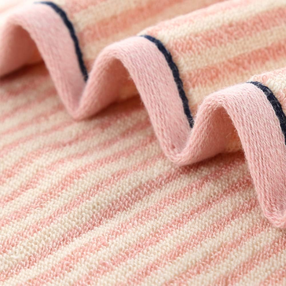 Striped Cotton Hand Towels Set of 2 for Bathroom (Pink)