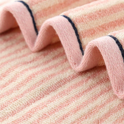 Striped Cotton Hand Towels Set of 2 for Bathroom (Pink)