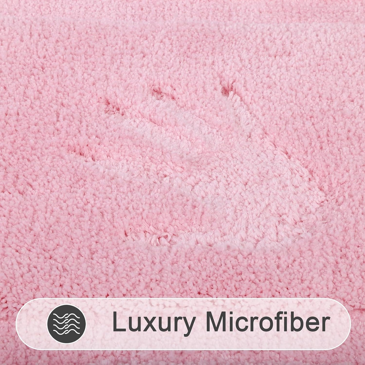 Soft Microfiber Bathroom Rugs Set of 2 Pieces, Pink