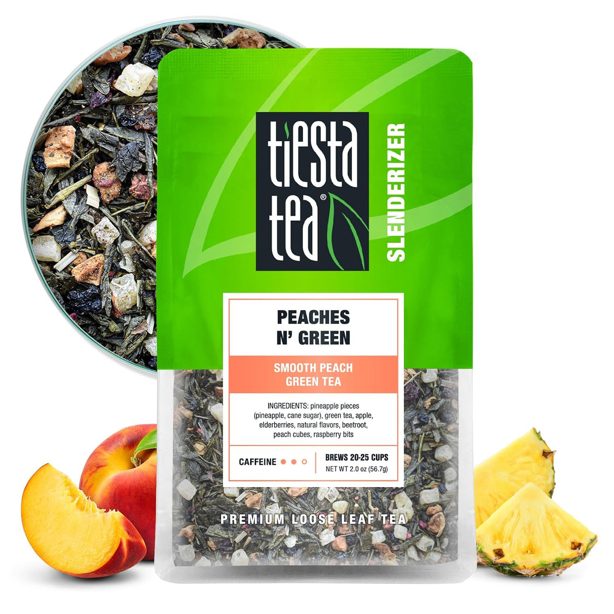 Peaches N' Green, Loose Leaf, Smooth Peach Green Tea