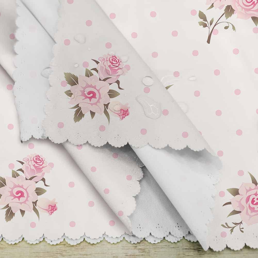 Yibeas Floral Polka Dot Background Cloth Napkins Dinner Table Napkins Shabby Chic Style Pattern with Pink Roses Washable Reusable Napkins Set of 4 Home Holiday Party Wedding