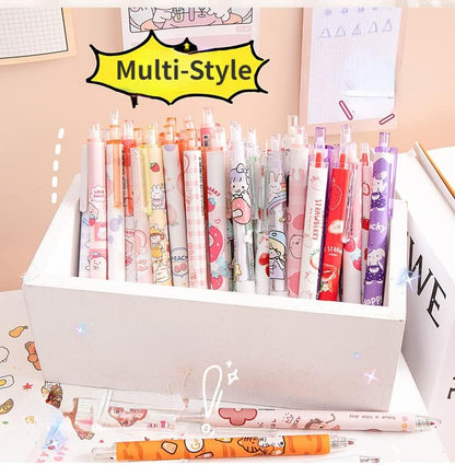 30 Pcs Cute Pens Bulk, 0.5mm Kawaii Gel Pens Medium Point, Aesthetic Retractable Writing Pens, Cute Ballpoint for Gift Office School Supplies (Pink-3)