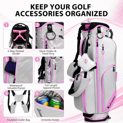 Men's & Women's Complete Golf Clubs Set (11-Piece Package), Lightweight Graphite/Steel Shafts, 460cc Driver, 3 Wood, Hybrid, 5-9 Iron+PW+SW, Blade Putter, Deluxe Stand Bag (Right/Left Hand)