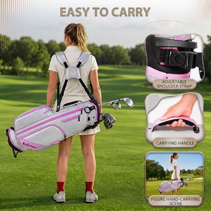 Men's & Women's Complete Golf Clubs Set (11-Piece Package), Lightweight Graphite/Steel Shafts, 460cc Driver, 3 Wood, Hybrid, 5-9 Iron+PW+SW, Blade Putter, Deluxe Stand Bag (Right/Left Hand)