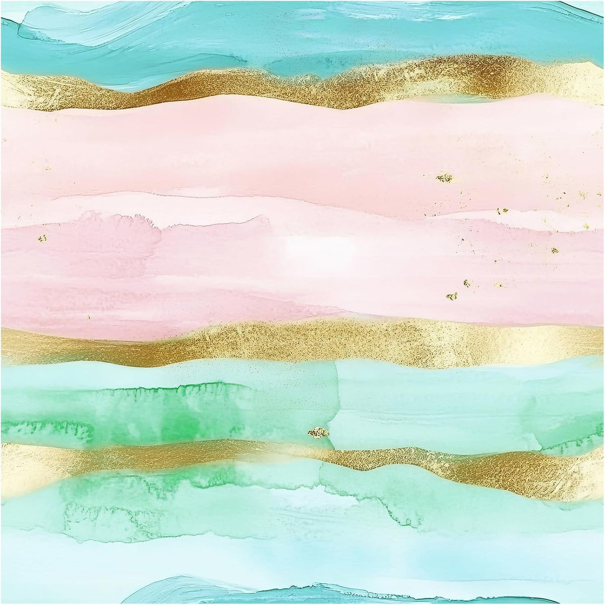 Coastal Wallpaper Peel and Stick Beach Wave Striped Pink Blue Gold