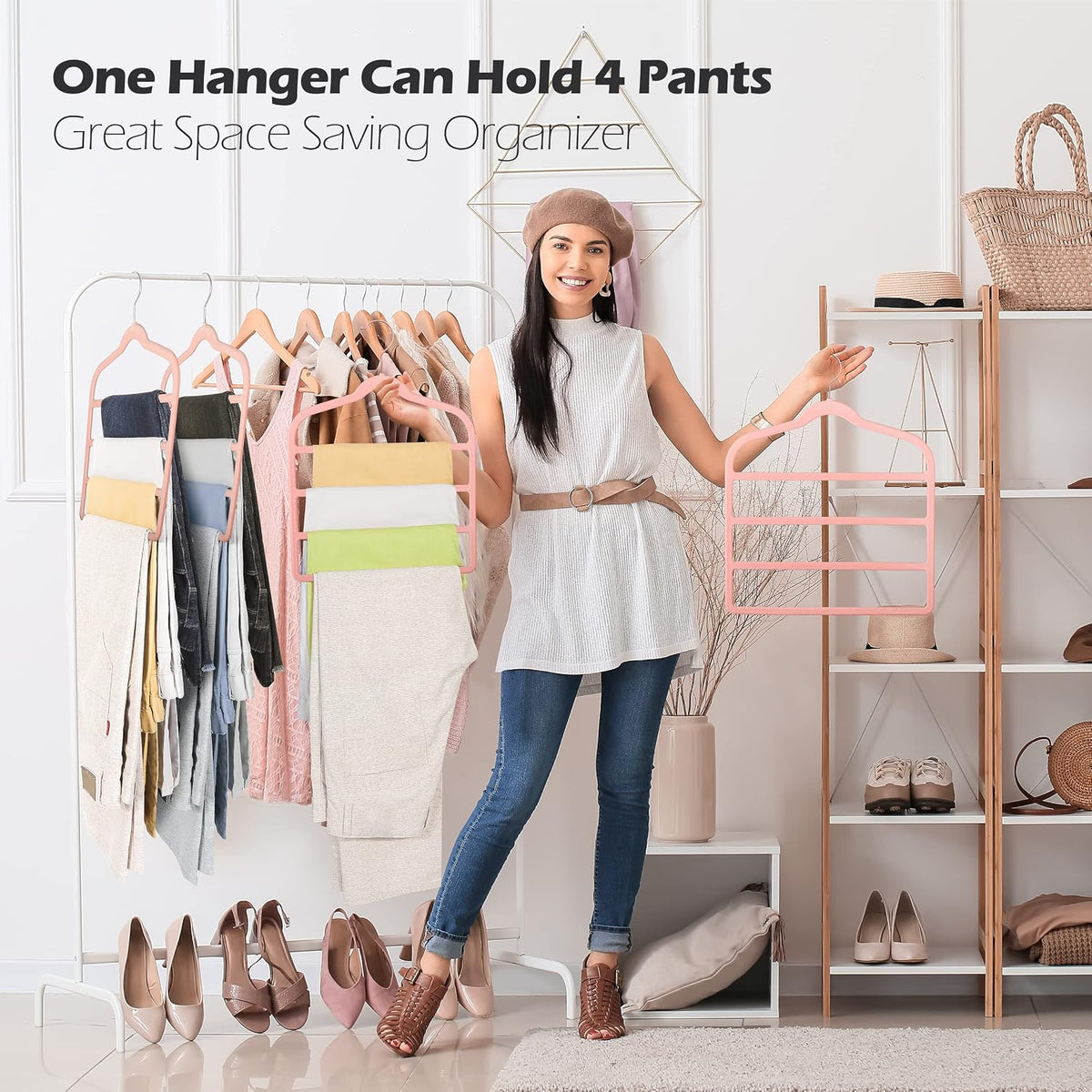 Velvet Pant Clothes Hanger Space Saving Non Slip Hanger Jean Slack Hangers