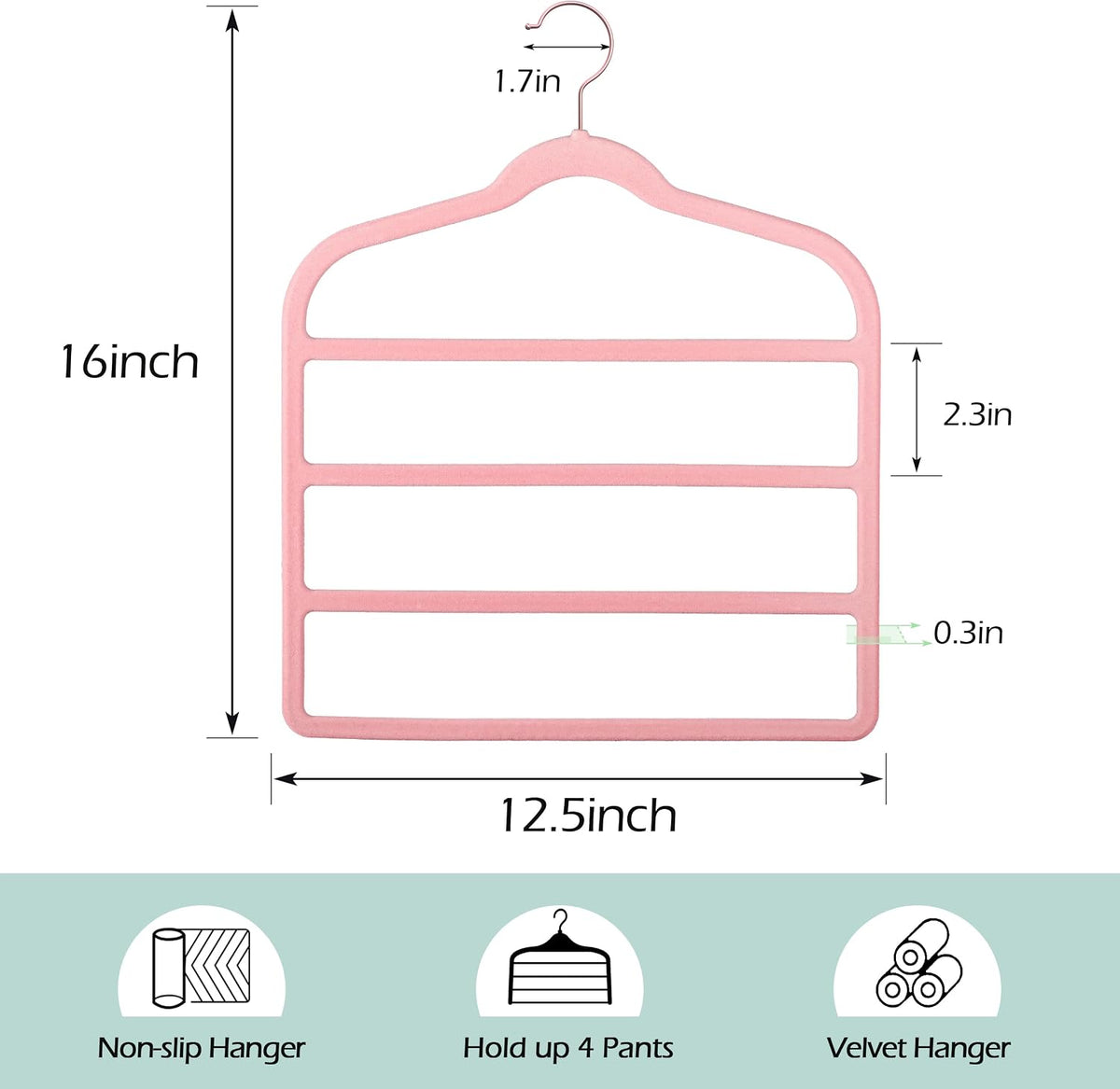 Velvet Pant Clothes Hanger Space Saving Non Slip Hanger Jean Slack Hangers