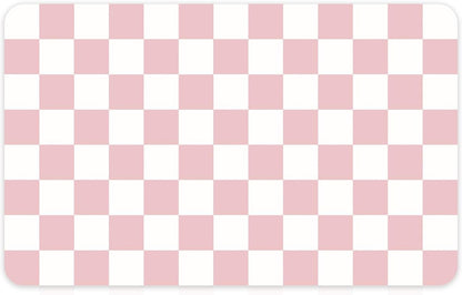Checkered Dish Mat for Kitchen Coffee Station, 16" x 24" Pink