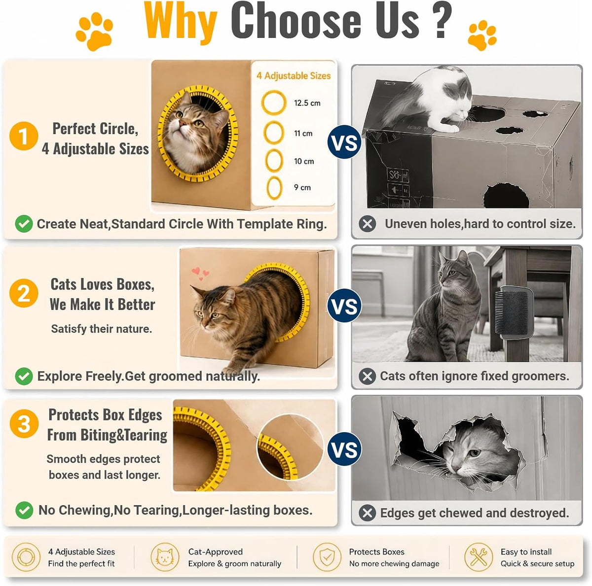 Cat Self Groomer Arch for Cardboard Boxes (Pink+Yellow | Start Kit)
