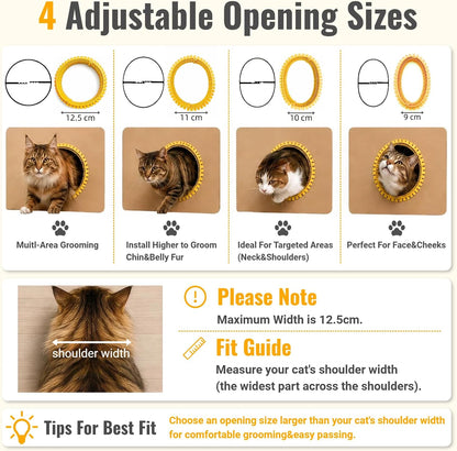 Cat Self Groomer Arch for Cardboard Boxes (Pink+Yellow | Start Kit)