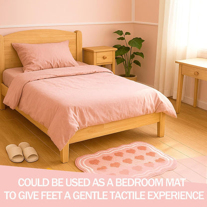 Pink Hearts Tufted Bathroom Rug & Bath Mat, 19.7"x31.5"