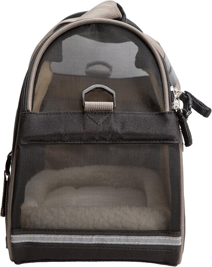 Coastal Pet Bergan Comfort Carrier - Breathable Travel Carrier for Dogs & Cats - Black & Grey, 16" x 8" x 11"
