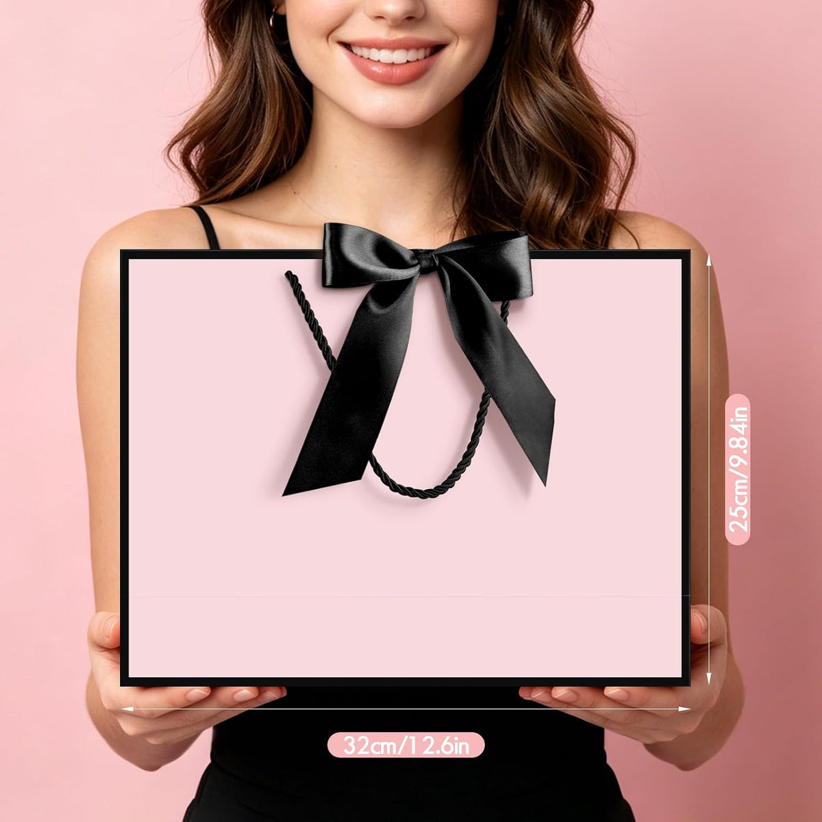 Pink Gift Bags with Handles, 13" Medium Gift Bags with Tissue Paper