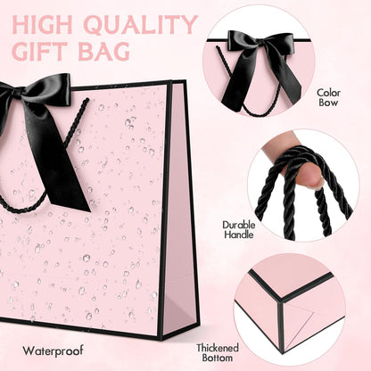 Pink Gift Bags with Handles, 13" Medium Gift Bags with Tissue Paper