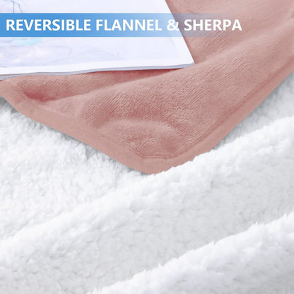 Waterproof Dog Bed Blanket, Leakproof Pet Throw Blanket for Bed Couch Sofa, Reversible Sherpa Fleece Furniture Protector Cover for Small Medium Large Dogs Cats (Dusty Pink, 50x60 inches)