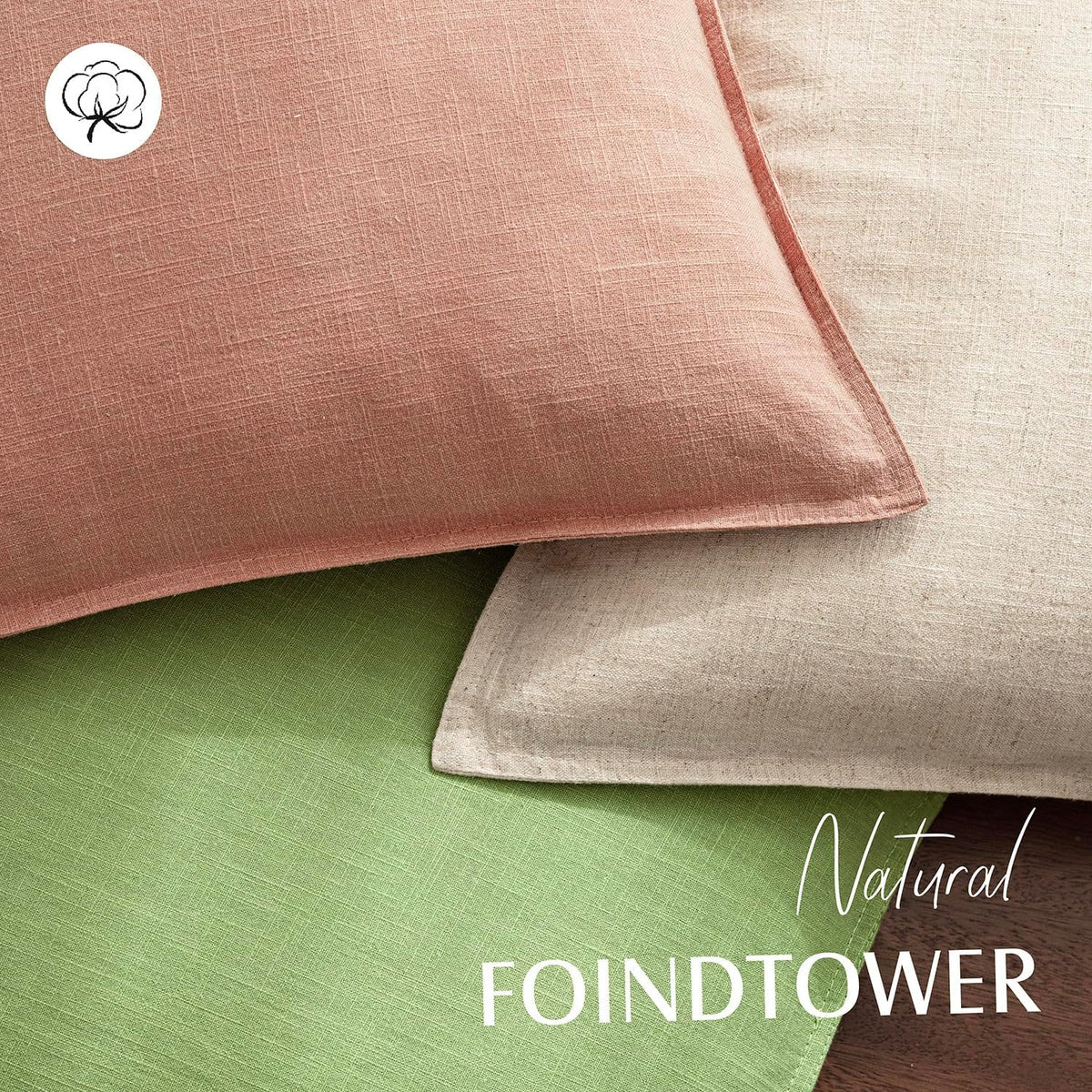 Linen Solid Decorative Throw Pillow Covers 18x18 Inch Coral Pink