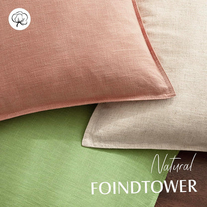 Linen Solid Decorative Throw Pillow Covers 18x18 Inch Coral Pink