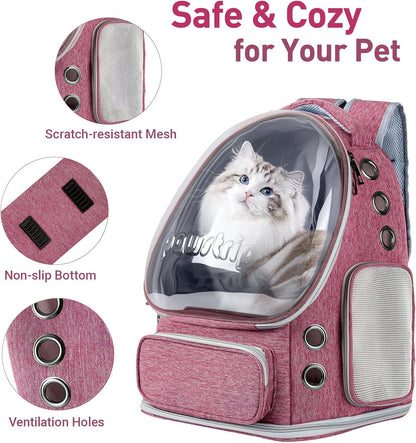 Cat Backpack Carrier Clear Bubble Window for Cats & Small Dogs up to 15 lb