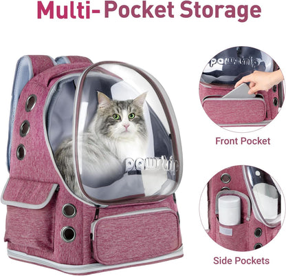 Cat Backpack Carrier Clear Bubble Window for Cats & Small Dogs up to 15 lb
