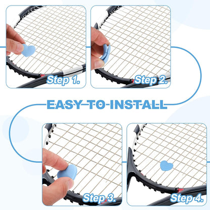 Tennis Dampener, Heart Silicone Tennis Racket Dampeners Racket Shock Absorber Reduce Vibration Soft Cute Fit for (Players/Universal Fit for All Racquets) 12 Pcs & Light Pink