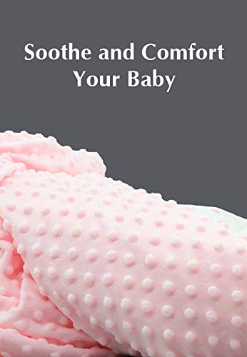 Heavenly Soft Chenille Receiving Blanket (30" x 40"), 2-Layer Design with Minky Dot & Silky Satin, Pink, for Boys and Girls