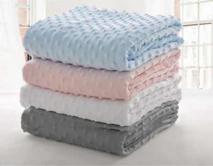 Heavenly Soft Chenille Receiving Blanket (30" x 40"), 2-Layer Design with Minky Dot & Silky Satin, Pink, for Boys and Girls