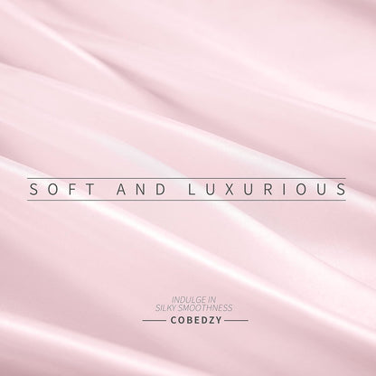 Satin Sheets Full Size Blush Pink 4 Pcs Bedding Set