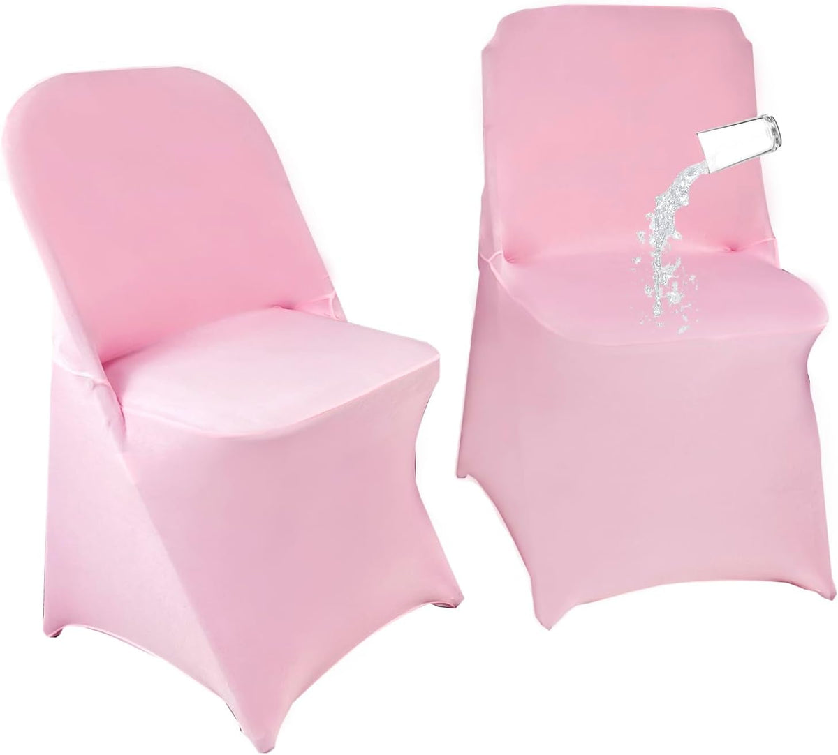 40PCS Spandex Folding Waterproof Chair Covers for Party,Pink