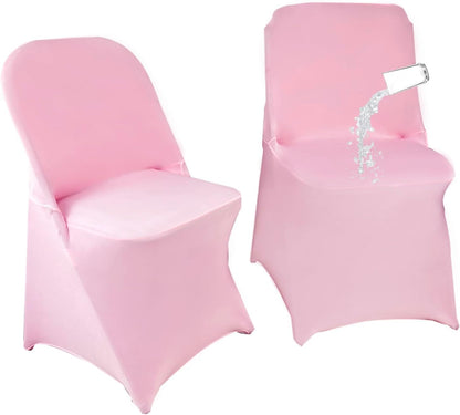 40PCS Spandex Folding Waterproof Chair Covers for Party,Pink