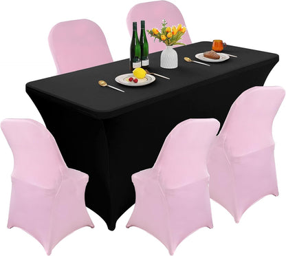 40PCS Spandex Folding Waterproof Chair Covers for Party,Pink