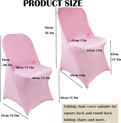 40PCS Spandex Folding Waterproof Chair Covers for Party,Pink