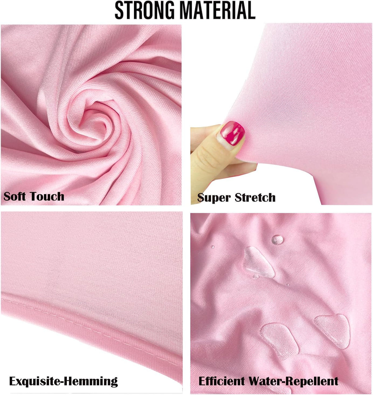 40PCS Spandex Folding Waterproof Chair Covers for Party,Pink